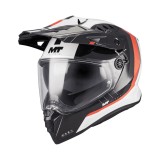 Cumpara ieftin Casca touring/adventure MT model Track SV Nomad A15 negru/alb/rosu lucios &ndash; tip viziera: HS 12 XL (61/62cm)