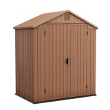 Casuta gradina Curver Darwin 6x4, plastic maro, 190x121x221 cm, depozitare unelte, rezistenta UV si intemperii