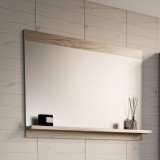 Oglinda de baie Krildihana 60x50 cm cu polita, finisaj stejar