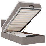 Cumpara ieftin Pat otoman cu saltea Taupe 90x200 cm Stofa