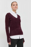 Cumpara ieftin Morgan pulover femei, culoarea bordo, light