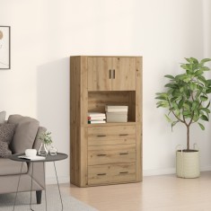vidaXL Bibliotecă &icirc;naltă Artisan Oak 80x33x150 cm Lemn prelucrat