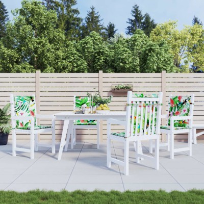 vidaXL Perne pentru scaune cu spătar jos, 4 buc, multicolor, textil foto