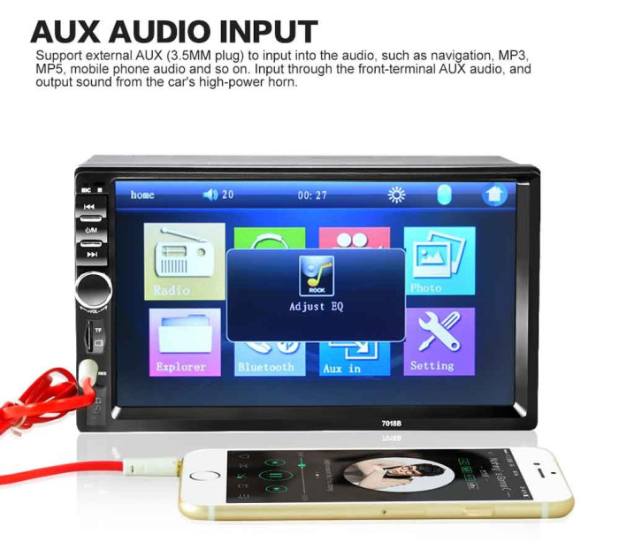 Mp5 player auto , 2 DIN Touch bluetooth 7, USB 45X4W MIRROR LINK