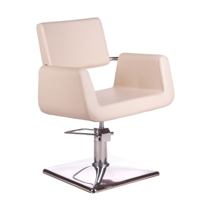 Scaun coafor, inaltime reglabila 47-60 cm, baza 67 cm, crem foto