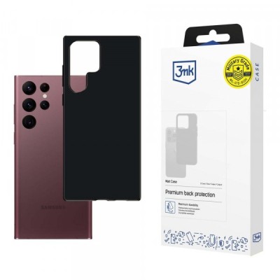 Husa pentru Samsung Galaxy S22 Ultra 5G S908, 3MK, Matt, Neagra foto