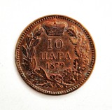 Moneda bronz SERBIA 10 Para 1879 aUNC Milan Obrenovic IV km # 8, Europa