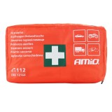 Trusa medicala auto de prim ajutor DIN 13164 PK-MOT, husa textila rezistenta la apa, cu fermoar si 2 benzi velcro, pentru masina, motocicleta,