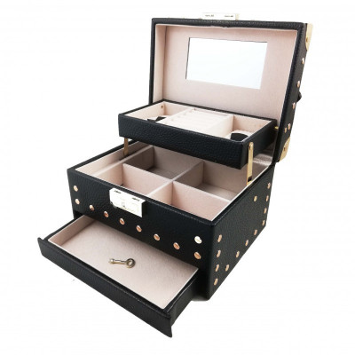 Caseta de bijuterii - Black and Gold / Red and Gold - A232 foto