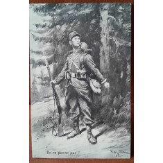 Carte postala, soldat la datorie, perioada interbelica