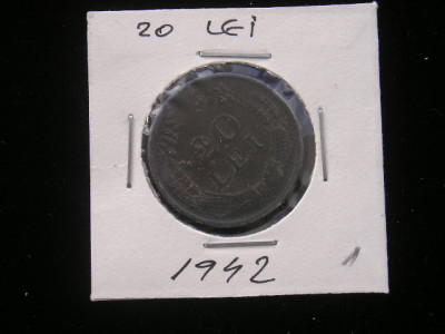 M1 C10 - Moneda foarte veche 114 - Romania - 20 lei 1942 foto