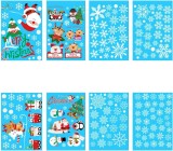 Set de 8 coli cu autocolante de Craciun YAAVAAW, PVC, multicolor, 25 x 35 cm