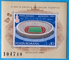 TIMBRE ROMANIA LP1012/1980 J.O. de Vară Moscova -colita dantelata -MNH foto