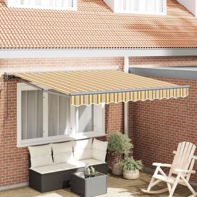 vidaXL Cortina Retractabilă Dungă Multicolor 350x250 cm țesătură 3330320 foto