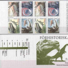 SUEDIA 1992, Fauna, Dinozauri, Animale preistorice, serie neuzată, carnet, MNH