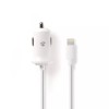 Incarcator auto 12V - Apple Lighting 2.4A certificat MFi alb 1m Nedis