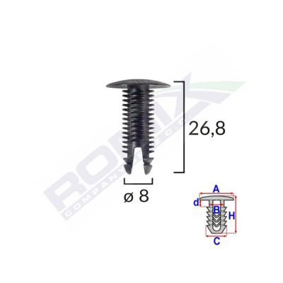 CLIPS TAPITERIE PENTRU FIAT/LANCIA/ALFA ROMEO - NEGRU SET 10 BUC 61516 foto