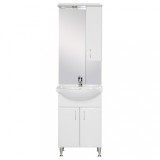 Mobilier complet de baie Bianca Plus 55, alb lucios, deschidere pe dreapta