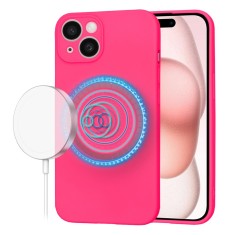 Husa silicon iPhone 15 Techsuit SoftFlex MagSafe, fucsia foto