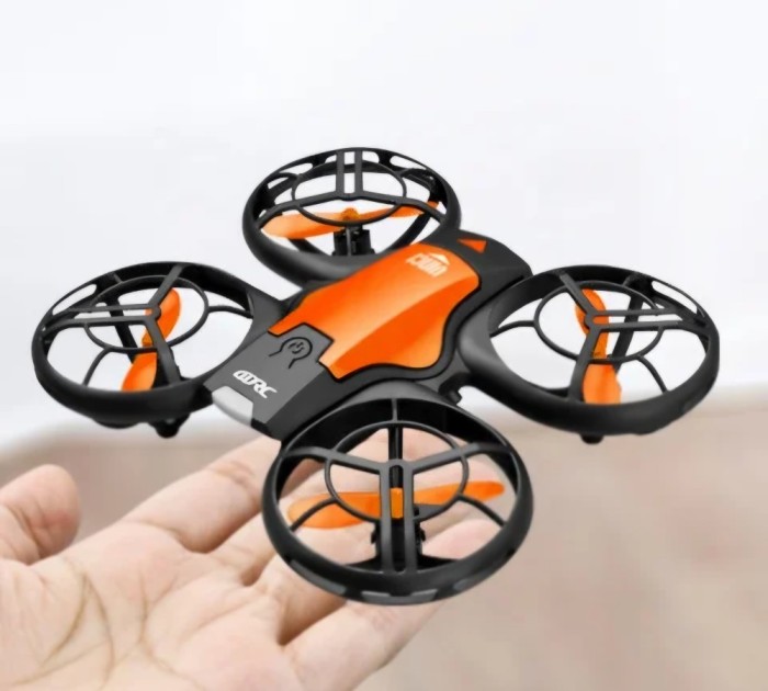 Drona incepatori, 4DRC V8 Vinci Mini, rezolutie 1080p, GPS, transmisie live WI-FI, zbor la punct fix, portocaliu