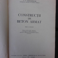 CONSTRUCTII DE BETON ARMAT - C.V. SAHNOVSCHI (MANUAL PENTRU SCOLILE SUPERIOARESI FACULTATILE DE INGINERI CONSTRUCTORI)