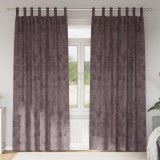 vidaXL Perdele din catifea 2 buc cu bucle de sus maro 225x140 cm