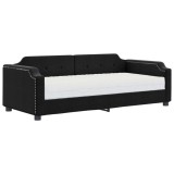 Cumpara ieftin Pat de zi cu saltea, negru, 90x190 cm, textil