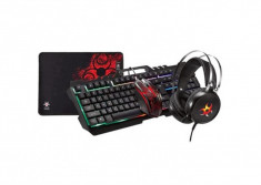 Kit pentru Gaming 4 in 1 Myria MG7526, tastatura, mouse, casti, mousepad, negru foto