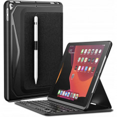 Husa Tableta TPU INFILAND Cu Tastatura pentru Apple iPad 10.2 (2019) / Apple iPad 10.2 (2020), Neagra