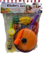 Set Jucarii de Bucatarie cu tigaie si legume joc de rol- Kitchen Set