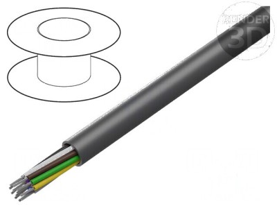 Cablu LiYY 12x22AWG neecranat 300V gri &amp;icirc;nchis foto