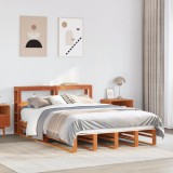 Gossi cadru pat fara saltea, maro ceruit, 160x200 cm, lemn masiv pin