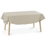 Fata de masa ovala cu ornament Jemidi, 160 x 220 cm, Crem, Poliester, 55264.16.27