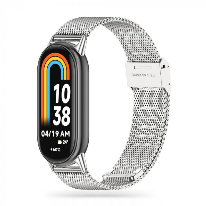 Curea Tech-Protect Milaneseband pentru Xiaomi Smart Band 8/8 NFC Argintiu