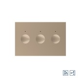 Cumpara ieftin Intrerupator triplu wireless touch Livolo cap scara/cruce, auriu