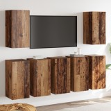 vidaXL Set comodă TV 7 pcs Lemn vechi 30.5 x 30 x 60 cm Lemn compozit