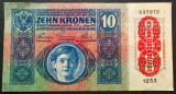 Cumpara ieftin Bancnota istorica 10 COROANE - AUSTRO-UNGARIA (Germania), anul 1915 *cod 84