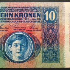 Bancnota istorica 10 COROANE - AUSTRO-UNGARIA (Germania), anul 1915 *cod 84