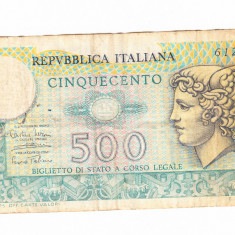 Bancnota Italia 500 lire 1974, stare buna