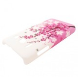 Husa tip capac spate alb+roz (flori) pentru Huawei Ascend Y300 (U8833)
