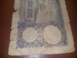 Bannota veche Rara.Bancnota Romanis 20 lei 7 iunie 1928 (DOUE DECI LEI)Bancnota de colectie cu defecte Vezi foto