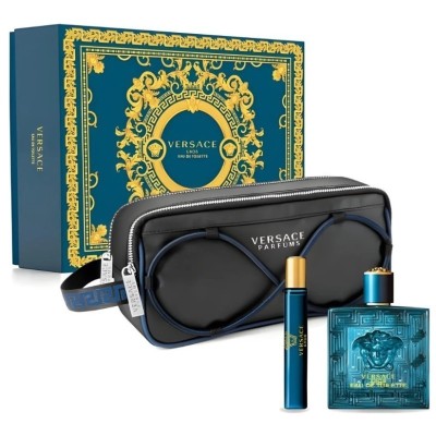Versace Eros Set cadou pentru bărbați EDT 100 ml + EDT 10 ml + geantă de toaletă foto