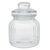 Borcan Sticlă, Design &icirc;n Relief, Transparență, Capacitate 640 ml, Diametru 10.5 cm, &Icirc;nălțime 15 cm, Oem