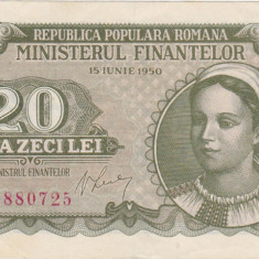 ROMANIA RPR 20 LEI 1950 aXF