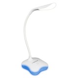 Lampa LED, Esperanza Mimosa ELD105W, cu baza iluminata, brat flexibil 21 cm, alimentare duala, cablu 110 cm, 4 x AAA, alba