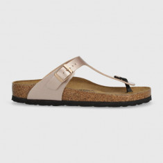 Birkenstock slapi Gizeh femei, culoarea roz, cu toc plat, 1023925