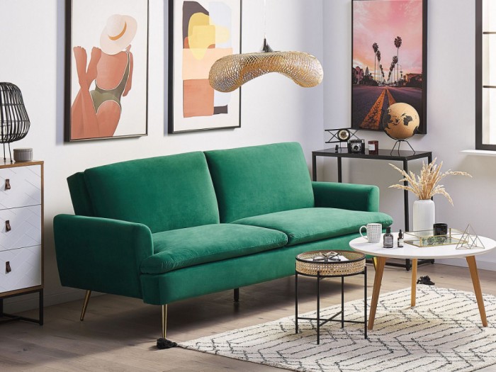 Canapea Diva 210x88x84 cm Rabatabila Stofa Verde (cod AF 2454-67)