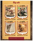 SIERRA LEONE 2016 - Feline mari / set complet MNH-colita+bloc, Nestampilat