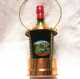 STICLA CU VIN IN SUPORT ALAMA SI CUPRU SI CUTIE MUZICALA CU MECANISM REUGE ELVETIA