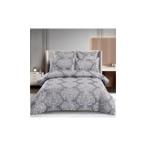 Cumpara ieftin Lenjerie de Pat Finet Jacquard cu Elastic, pentru Pat Dublu, 6 Piese, Gri Deschis - SIPR-T3-14